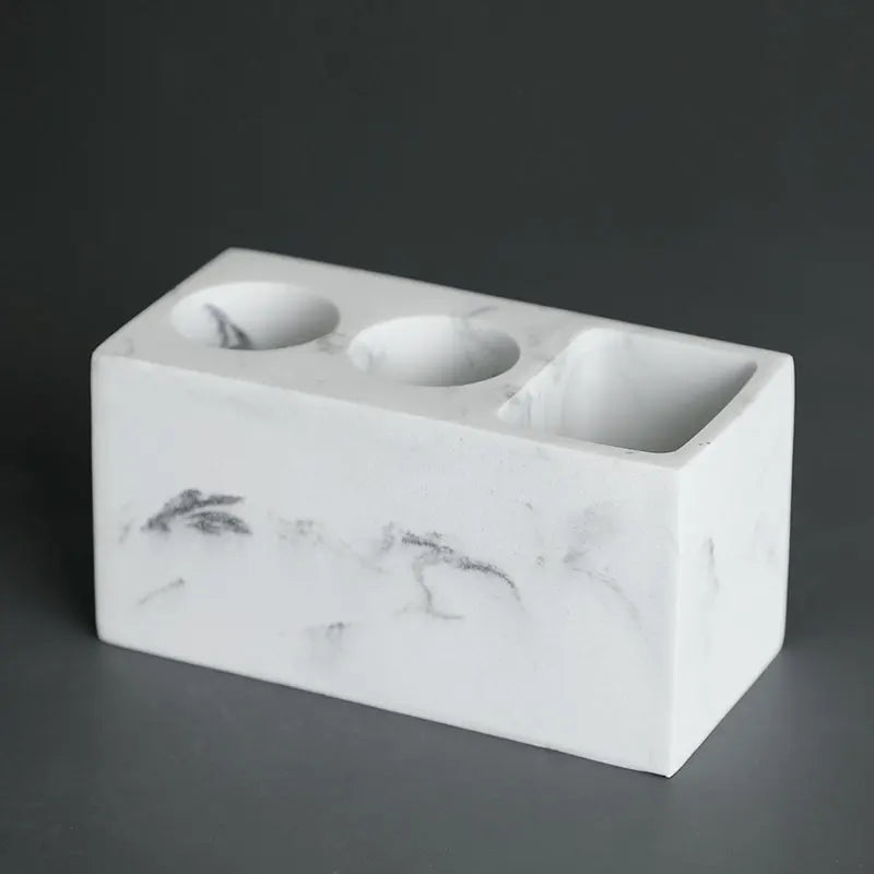 Marble Pattern Resin Toothbrush Rack