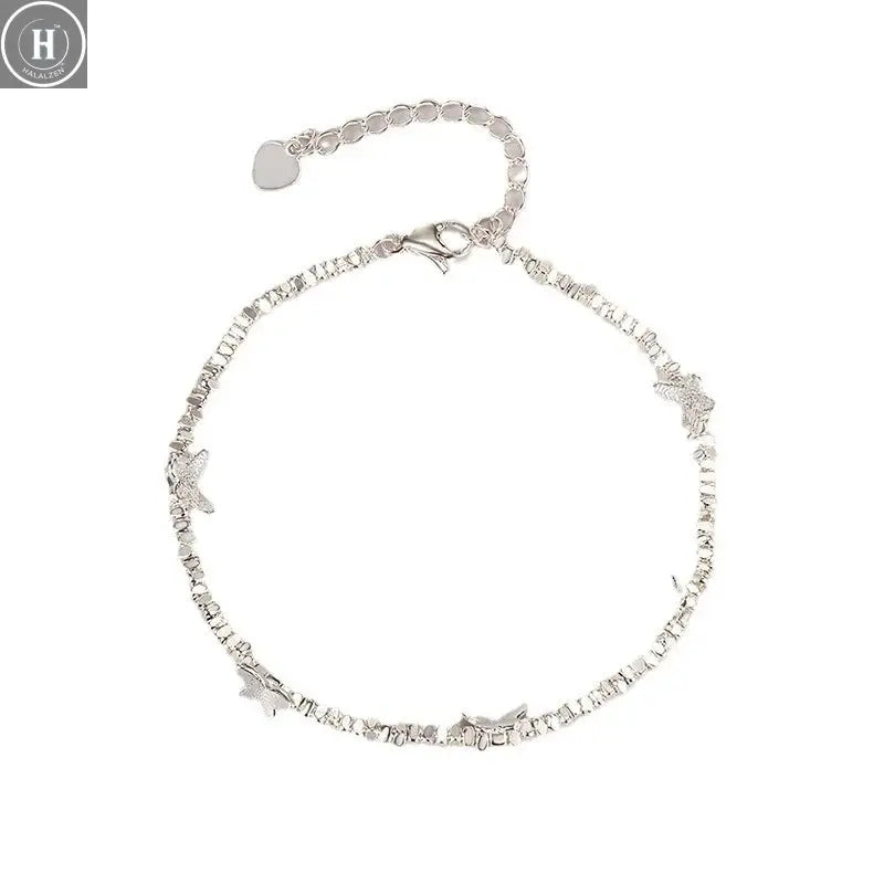 VENTFILLE 925 Sterling Silver Butterfly Bracelet for Girl Bead String Design Insect Fashion Versatile Jewelry Gift Dropshipping HALALZEN