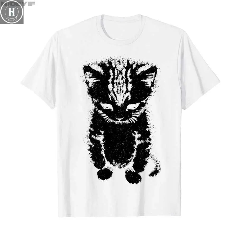 El Gato Sad Kitten Funny Meme Sad Crying Munchkin Cat Trendy T-shirt For Men Women 100% Cotton T Shirts Short Sleeve Tops P710 HALALZEN