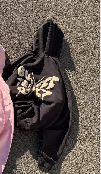 Sweet Pink Letter Patch Korean Street Comfortable Commute Hooded Jackets 90s Necessary Casual Sports Oversizeds Simple Hoodies