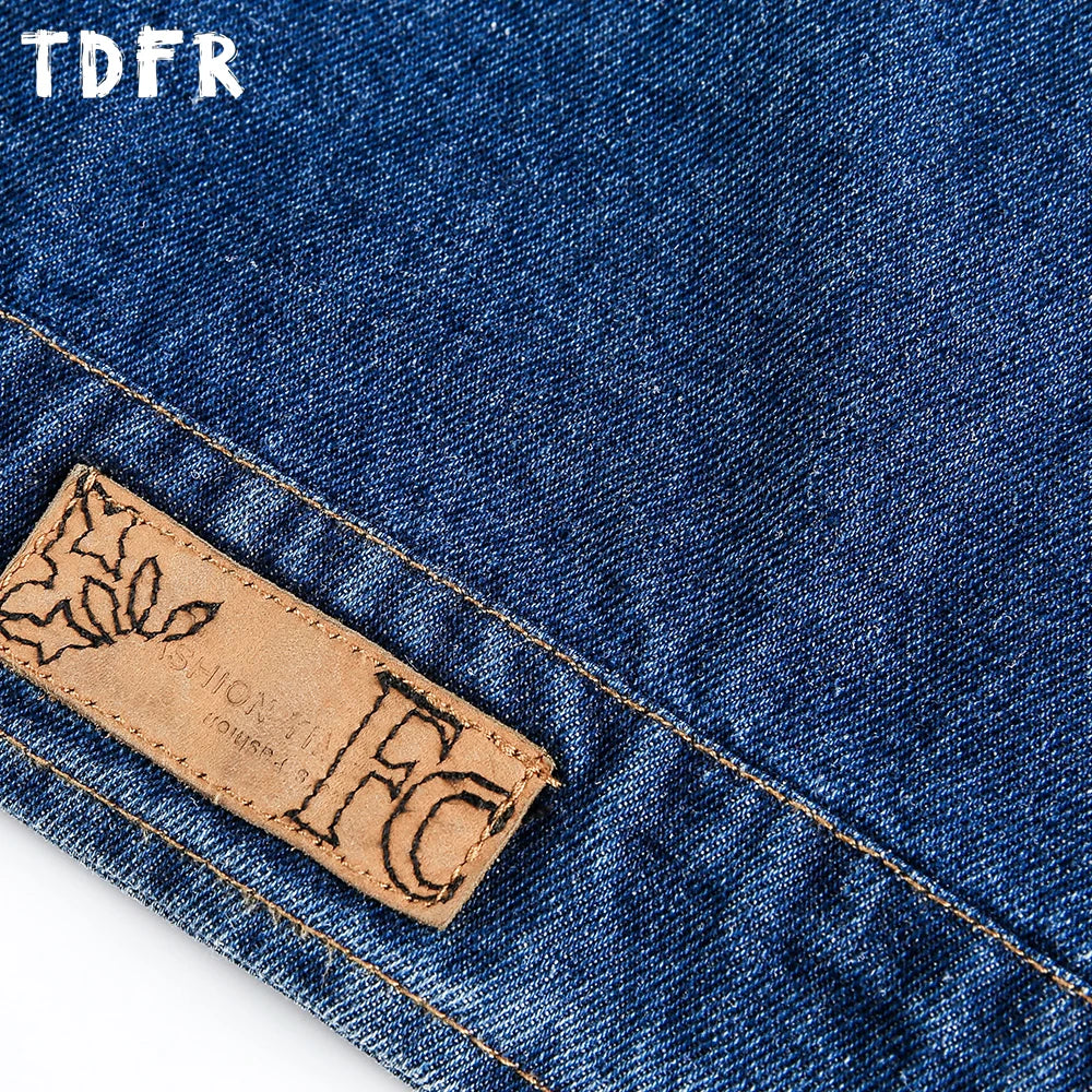 Zipper Decoration Denim Jacket Mens Spliced Retro Washed Distressed Stand Collar Long Sleeve Loose Jeans Jacket Man