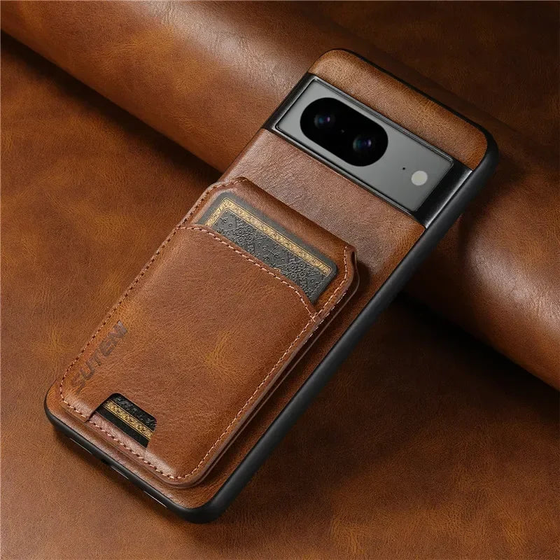 Luxury Wallet Phone Case Card Holder Leather Magnetic Pocket Cover For Google Pixel 9 8 7 6 Pro 6A 7A 8A Protective Phone Shell