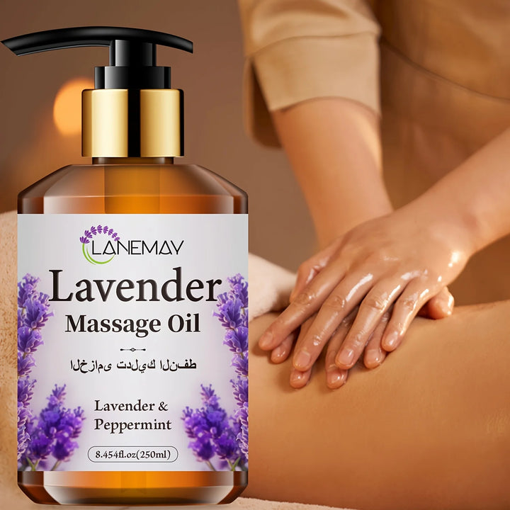 Lavender & Peppermint Massage Oil, Paraben-Free, Moisturizing & Softening Body Care for All Skin Types, Soothing Skin Tone
