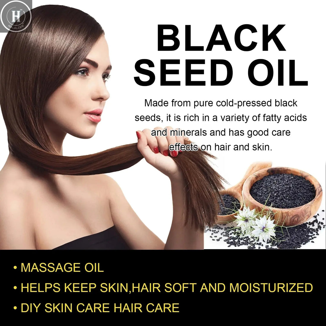 Hair growth essential oil. Effectively repair baldness and hair loss symptoms HALALZEN