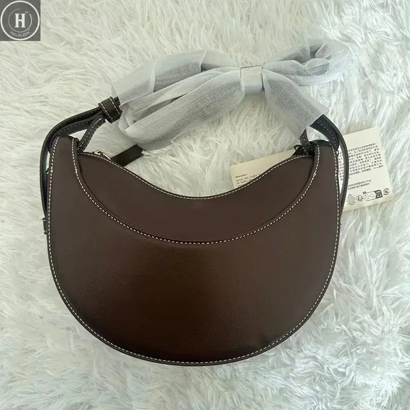 2025 Sac en forme de croissant, sac à bandoulière à fermeture éclair au design de niche HALALZEN