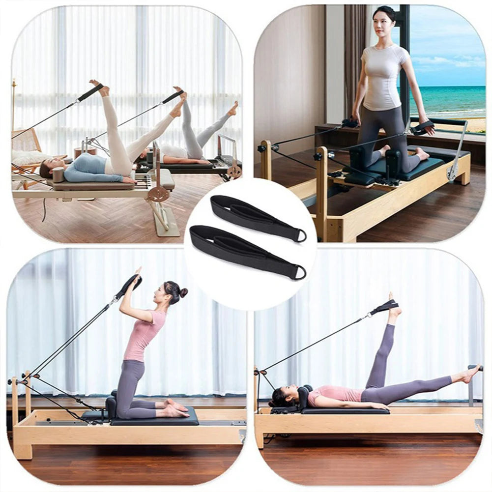 2PCS Pilates Straps Pilates Double Loop Straps D-Ring Exercise Straps Yoga Strap Yoga Exercise Accessories for Home Gym Workout