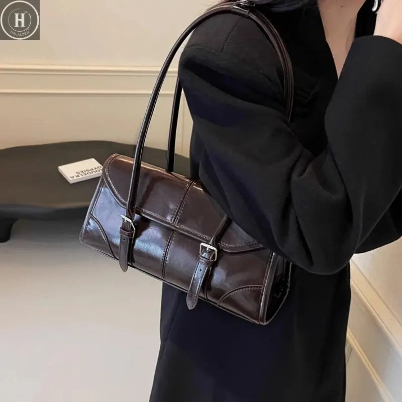 FOXER 2026 New Women's Shoulder Bag Genuine Leather Female Oversized Underarm Bag Versatile Commuting  Large Capacity Handbag HALALZEN