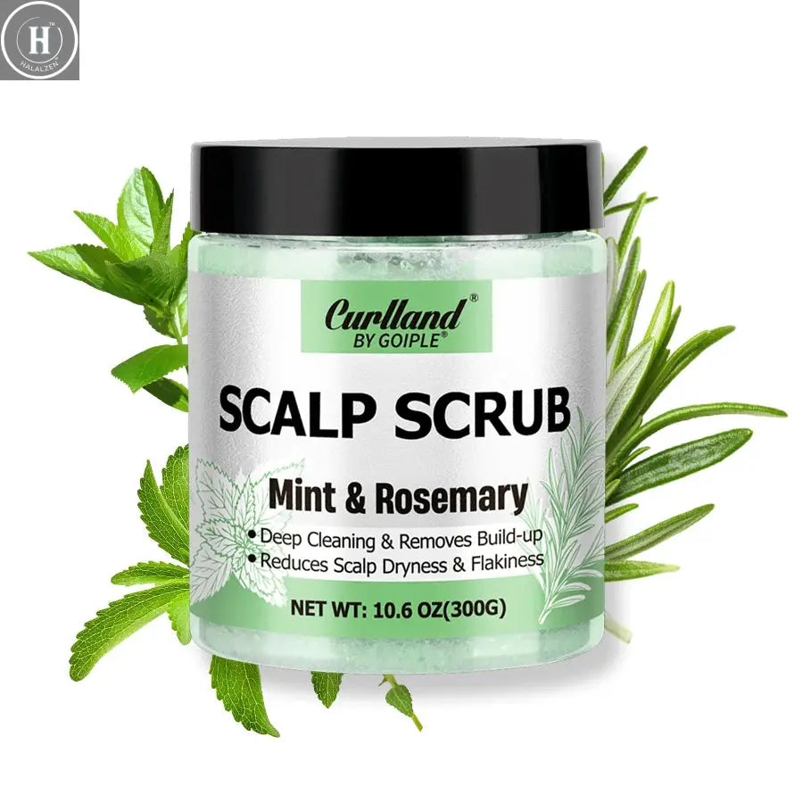 Scalp Scrub Mint & Rosemary Deep Clean Removes Build-up Moisturize Cool Soothe Hair Scalp or Exfoliating Scrub Silicone Massager HALALZEN
