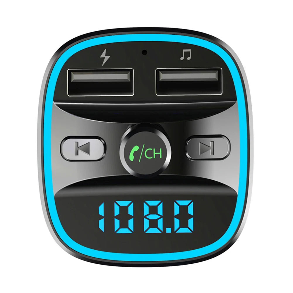 T25 Car Bluetooth 5.0 FM Transmitter MP3 Player Fast Charging Dual USB Charger