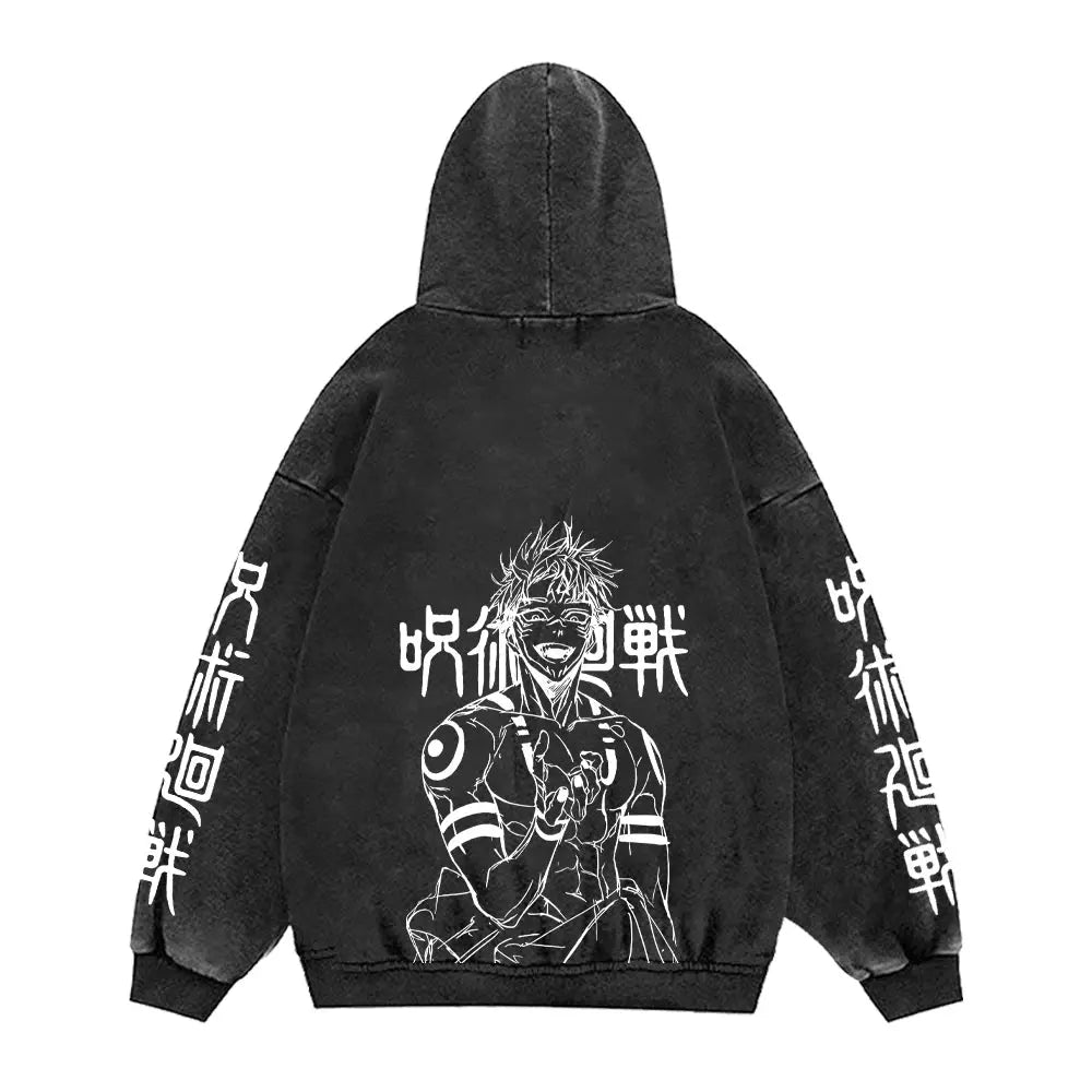 Jujutsu Kaisen Anime Hoodies Men Women 100%Cotton Toji Gothic Manga Sweatshirts Vintage Casual Pullover Fashion Streetwear Daily Halalzen UK