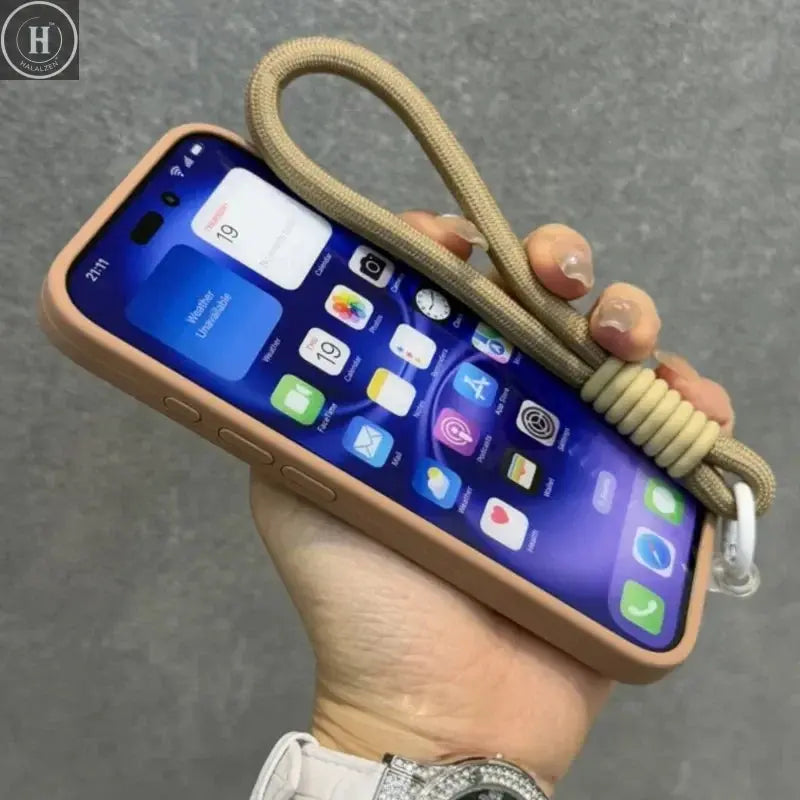 Luxury Candy Liquid Silicone Magsafe Case for iPhone 17 16 15 14 13 12 Pro Max Soft Shockproof Magnetic Lanyard Strap Cover Halalzen UK