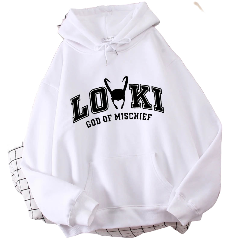 Marvel Superhero Loki Anime Hoodie Women Rocky Prank God Cartoon Hoodie Men Unisex Casual Street Fashion Winter Hoodie Man