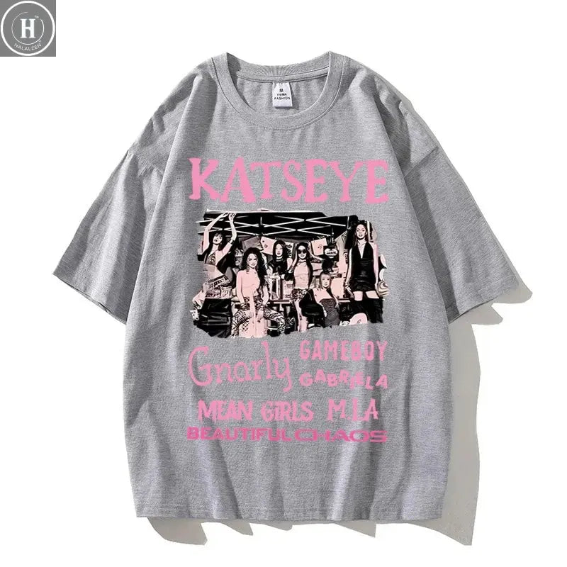 NEW Katseye Beautiful Chaos T-shirt High Quality Retro Cotton Tee for Woman Man Graphic Short Sleeve Shirt Unisex Tops T Shirt HALALZEN
