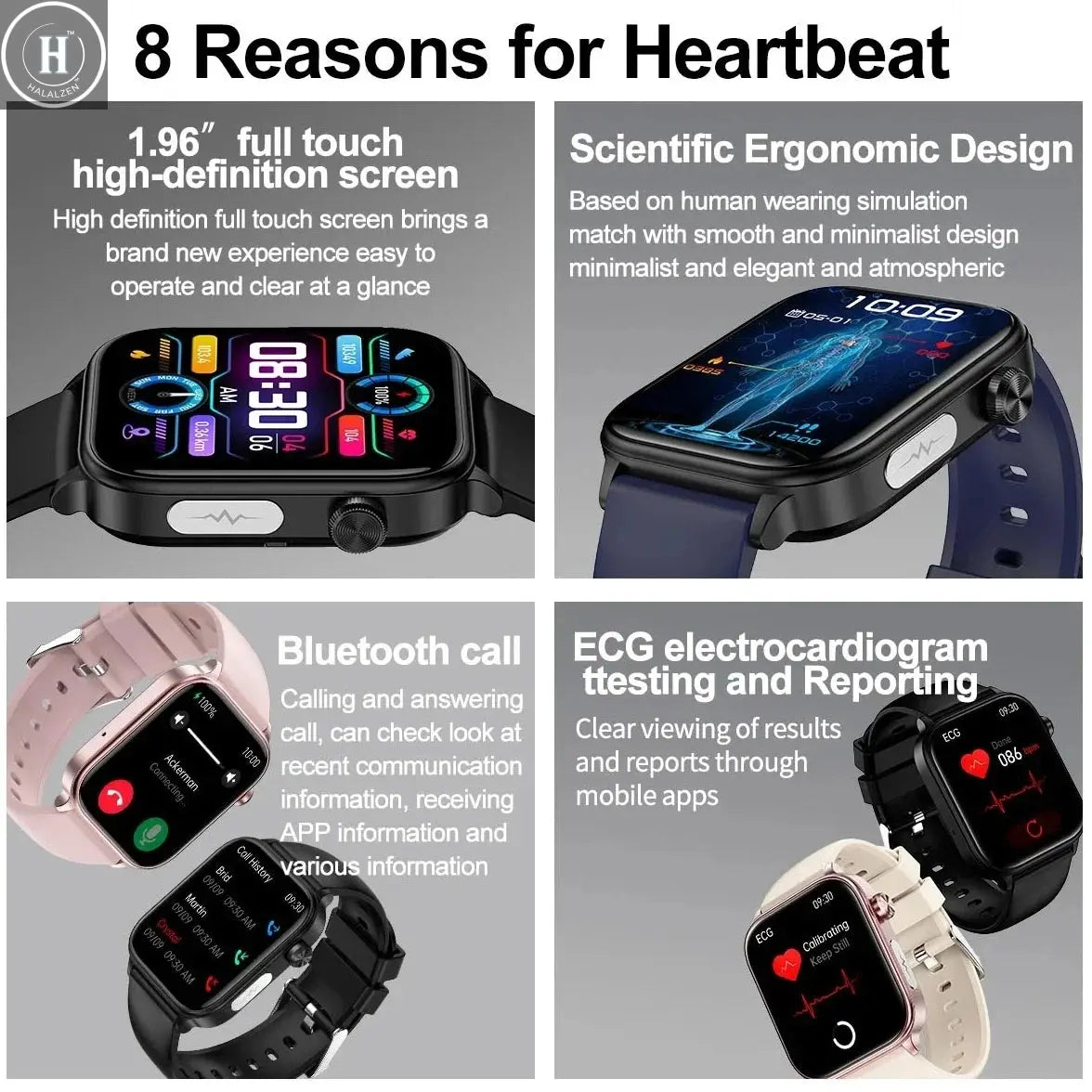 2025 New AI Diagnosis Blood Lipids Uric Acid Body composition Test Smart Watch For Men ECG+PPG Bluetooth Call Health Smartwatch HALALZEN