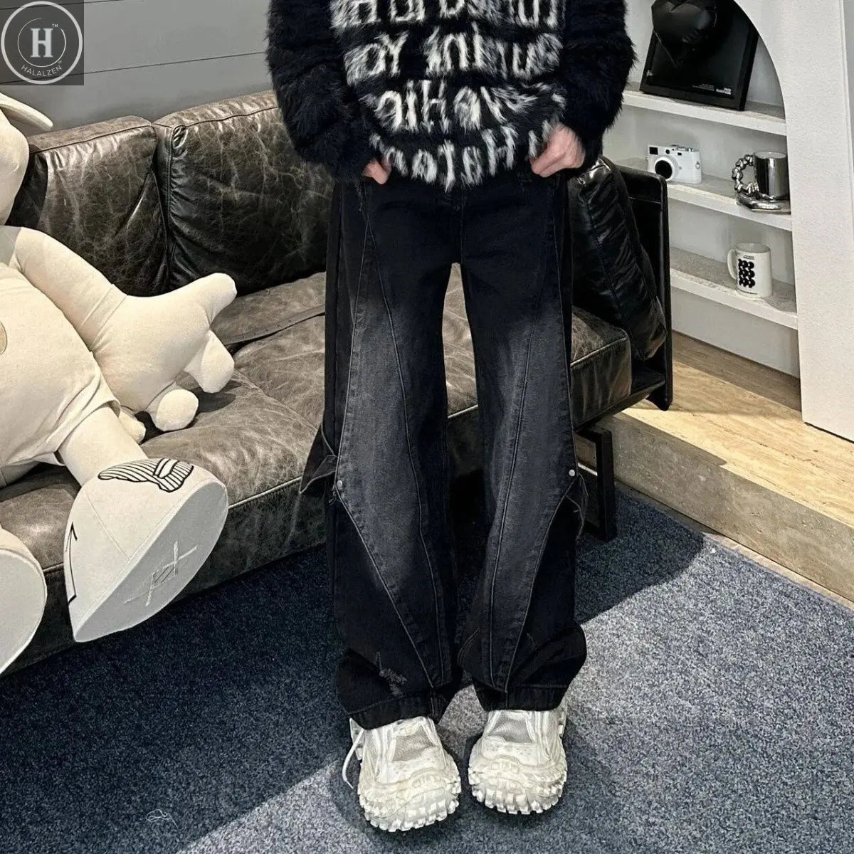 Star Jeans for Women Girls Baggy Cute Patchwork Denim Pants Y2k High Waisted Jeans Grunge Aesthetic Clothes Halalzen UK