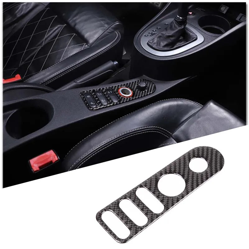 For SEAT Leon León Mk2 1P 2008-2012 Soft Carbon Fiber Car Central Door Lock Button Frame Cover Sticker Car Interior Accessories