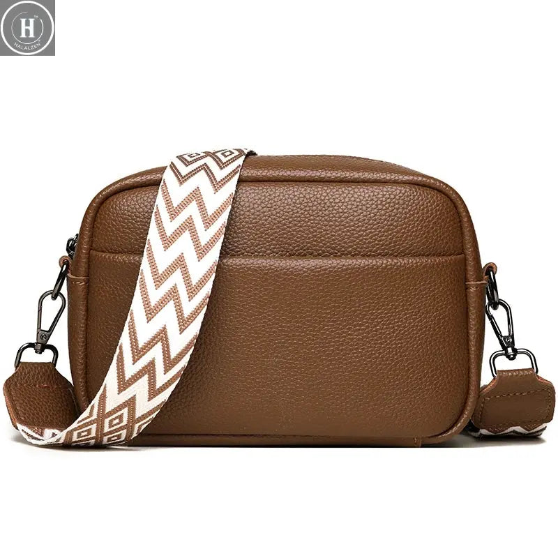 100% Genuine Leather High Quality Soft Cowhide Female Messenger Bag Sac Women Handbags Fashion Designer Brand Small Shoulder Bag HALALZEN