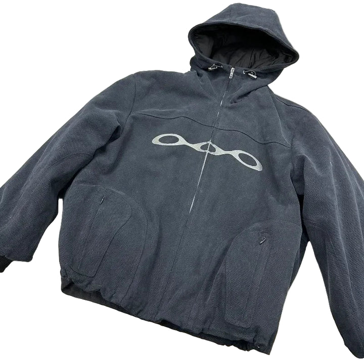 Vintage Wash Zipper hoodie Y2K Jacket Harajuku Hip Hop Alphabet Embroidery oversized hoodie for men and women sweatshirt tops