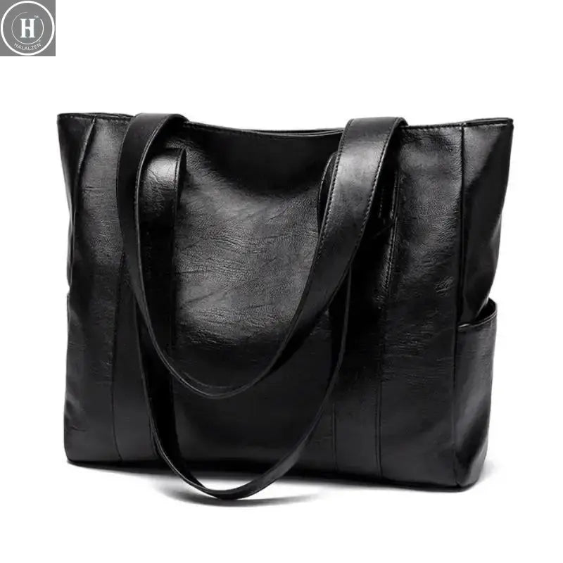 Fashion Design Women Solid Color Shoulder Bag Soft Pu Leather Commute Large Capacity Casual Tote Handbag Women's Shoulder Bag HALALZEN