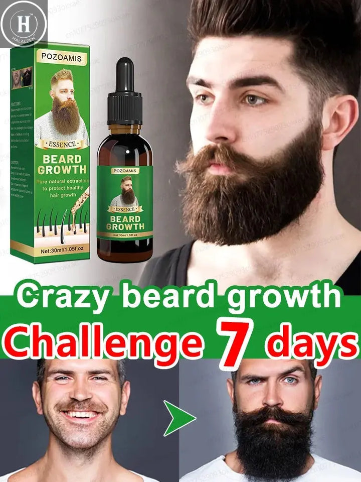 The most effective beard growth essence in 2025, grow a thick beard in 7 days. Chest hair, leg hair, beard and hair growth HALALZEN