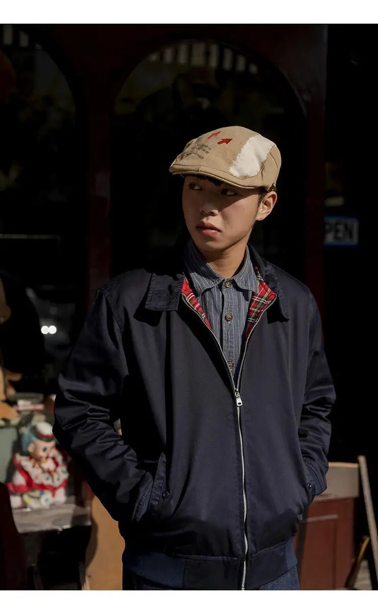 Mens American Workwear Harrington Jacket G9 Waterproof Retro Punk Motorcycle Coat Spring Autumn Fashion Men's Spring and Autumn