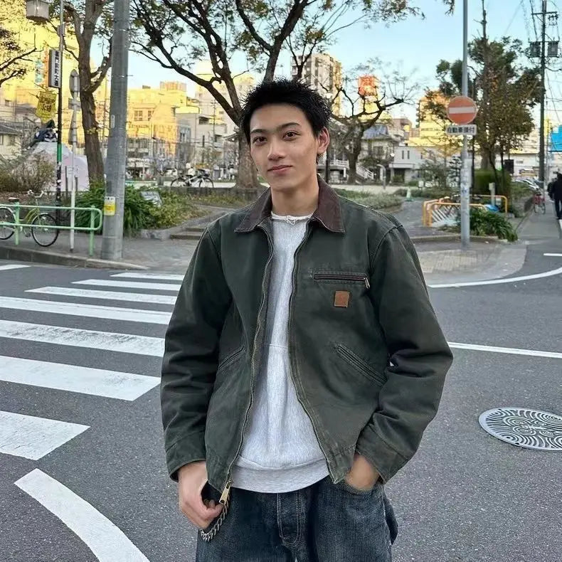 J97 Detroit American Vintage Washed Denim Tooling Jacket Canvas Jacket