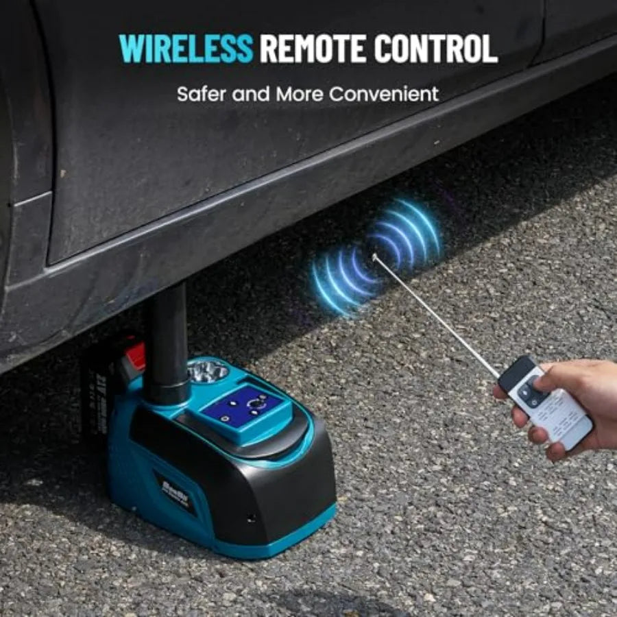 Electric Car Jack Battery-Powered, 5Ton 21V Cordless Car Hydraulic Jack with 4.0Ah Battery & Remote Control, Portable Emergency