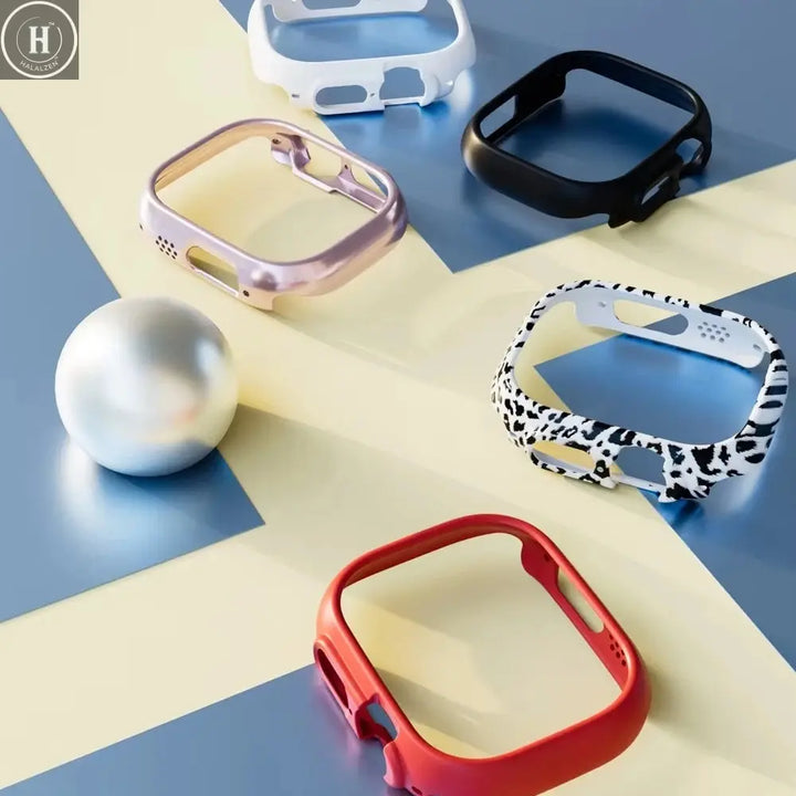 Cover Case For Apple Watch Ultra 2 3 49mm Accessories Hollow Hard PC Bumper Shell Protector iWatch Series Ultra 3 2 1 Protective HALALZEN