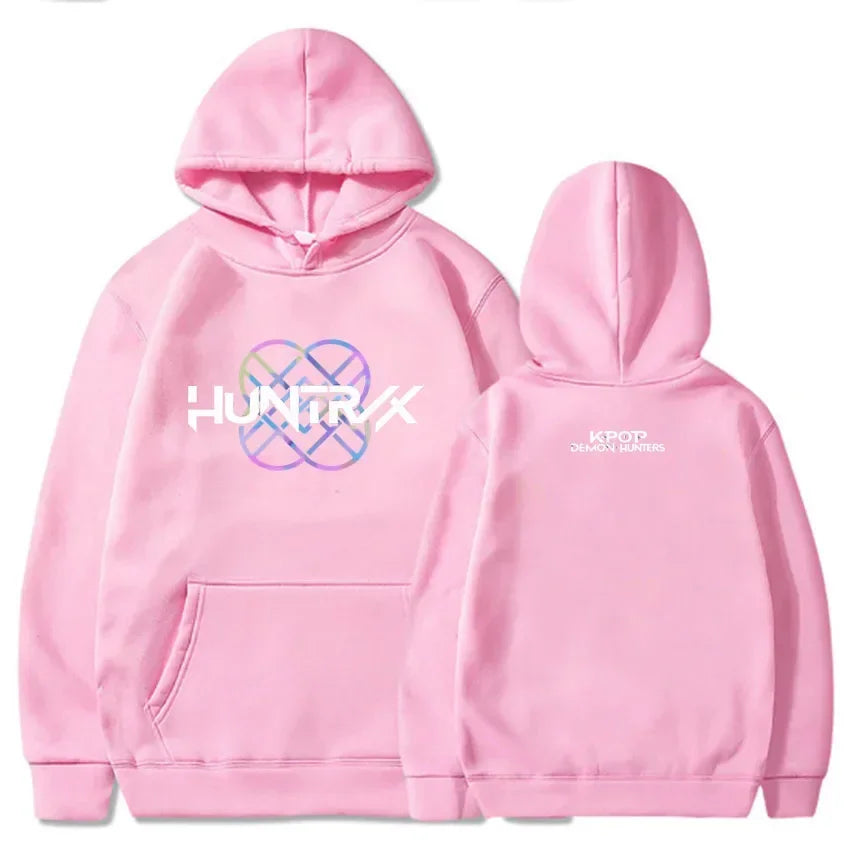 KPop Demon Hunters Huntrix Hoodie Men's Loose Movie Print Hoodie