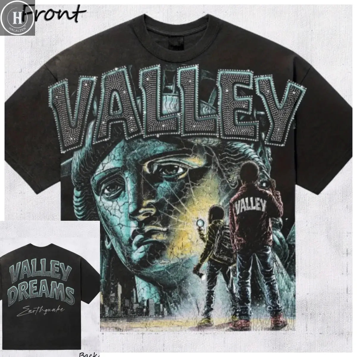 Valley Pattern 100% Cotton Soft, Comfortable and Casual Men's T-shirt, Sports and Fitness Outerwear, Travel Top HALALZEN