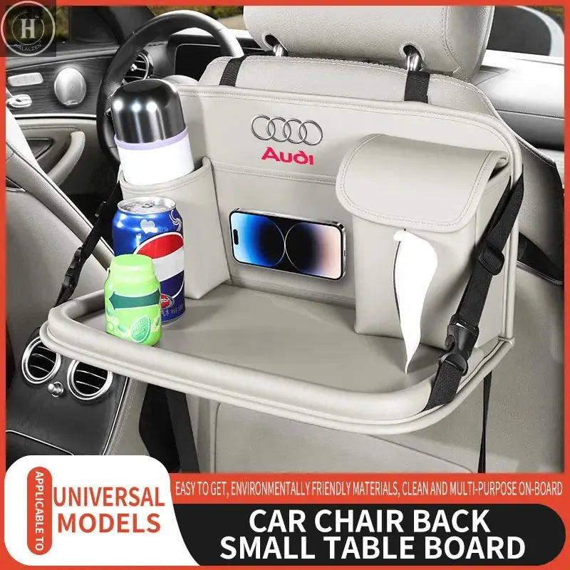 Car Seat Back Storage Bag Foldable Dining Table Tablet Tray Hanging Bag for Audi A1 A3 A4 A5 A6 A7 A8 Q3 Q5 Q7 Q8 RS4 RS5 S3 S4 HALALZEN