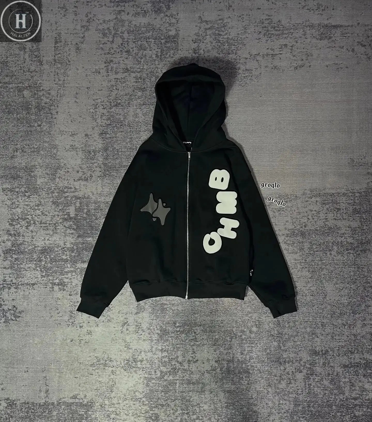 Exclusive design Dark leopard print star set Retro aging craftsmanship Trendy sweatshirt trousers suit HALALZEN