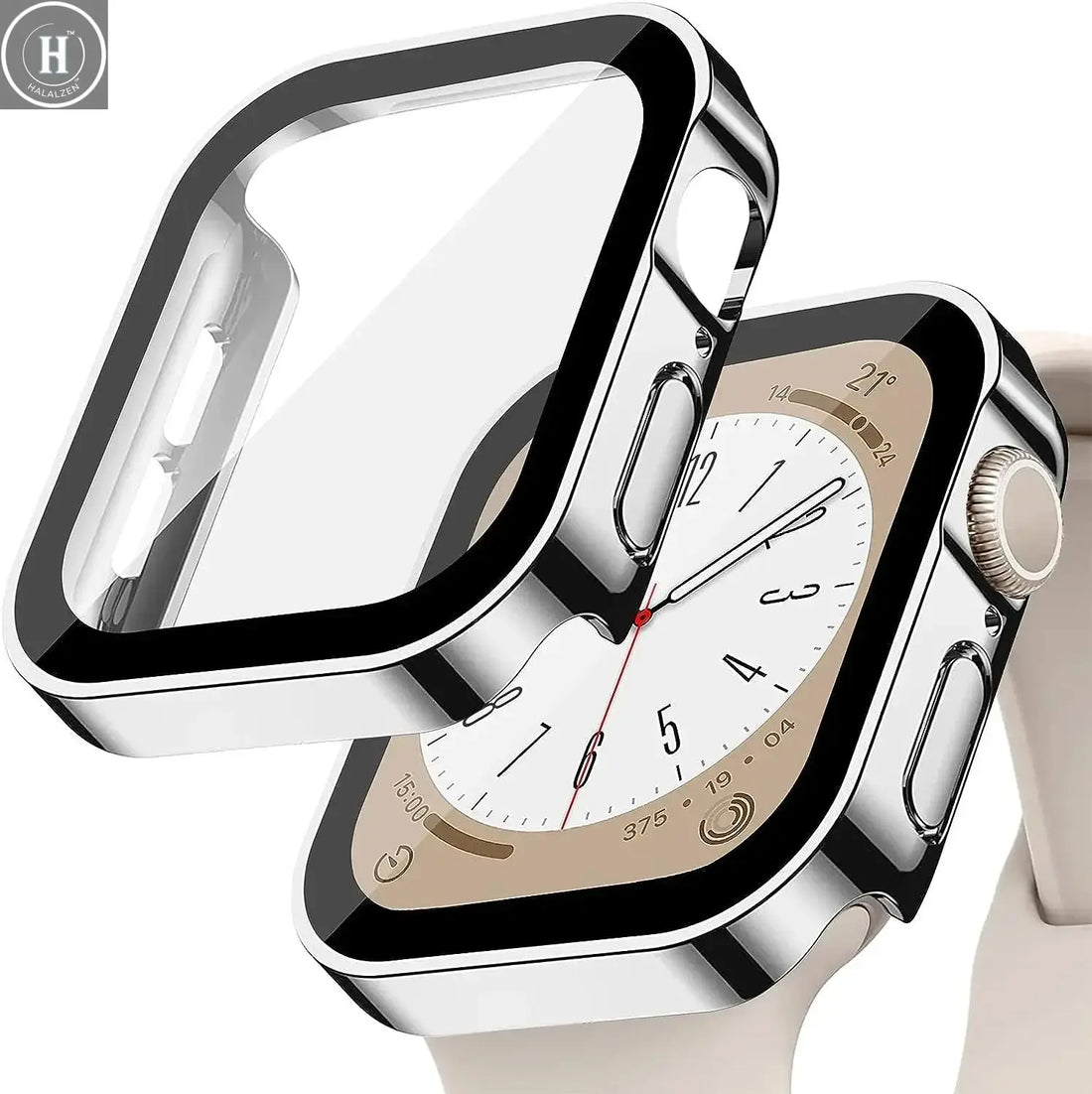 Tempered Glass+Cover For Apple Watch 11 10 9 8 7 46mm 42mm PC Bumper Screen Protector Case iWatch Series 7 6 5 4 SE3 44 40 45mm HALALZEN