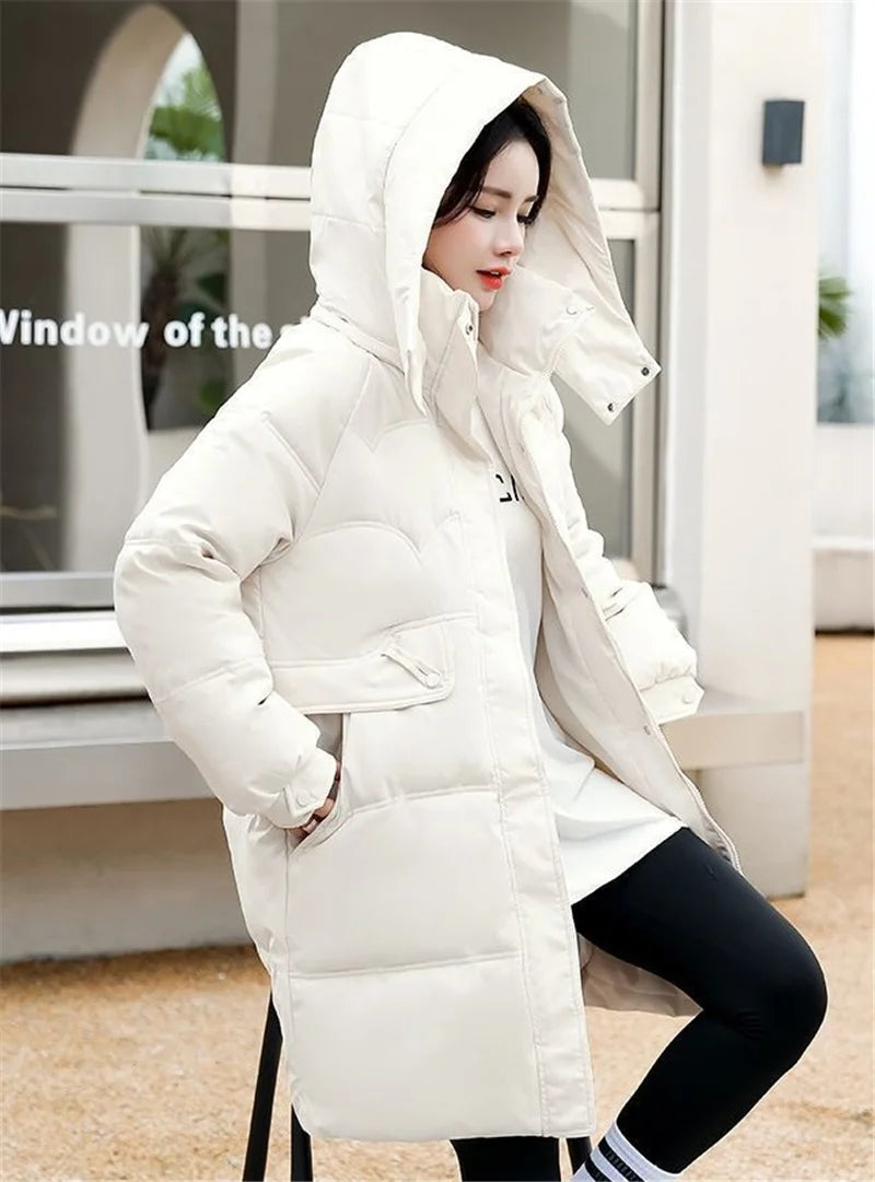 Winter Jacket Women's Parkas Coat 2023 New Long Coat Down Snow Wear Outerwear Female Hooded Waterproof Cotton Padded Parka