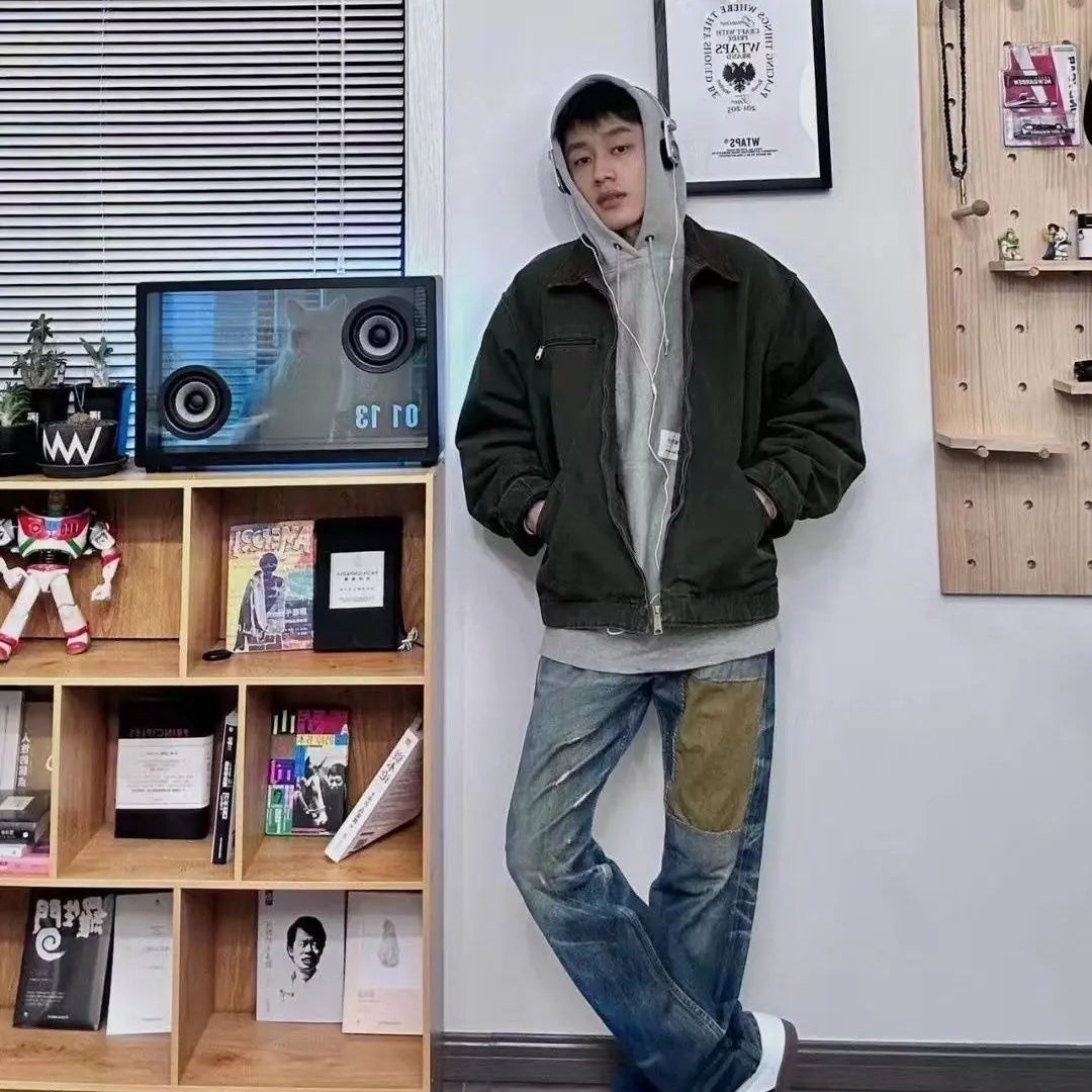 J97 Detroit American Vintage Washed Denim Tooling Jacket Canvas Jacket