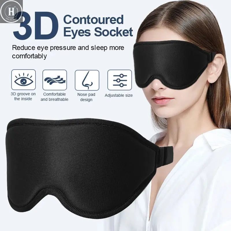 3D Three-dimensional Sleep Eye Mask Aviation Travel Memory Foam Concave Blackout Eye Mask Block Out Light With Women Men HALALZEN