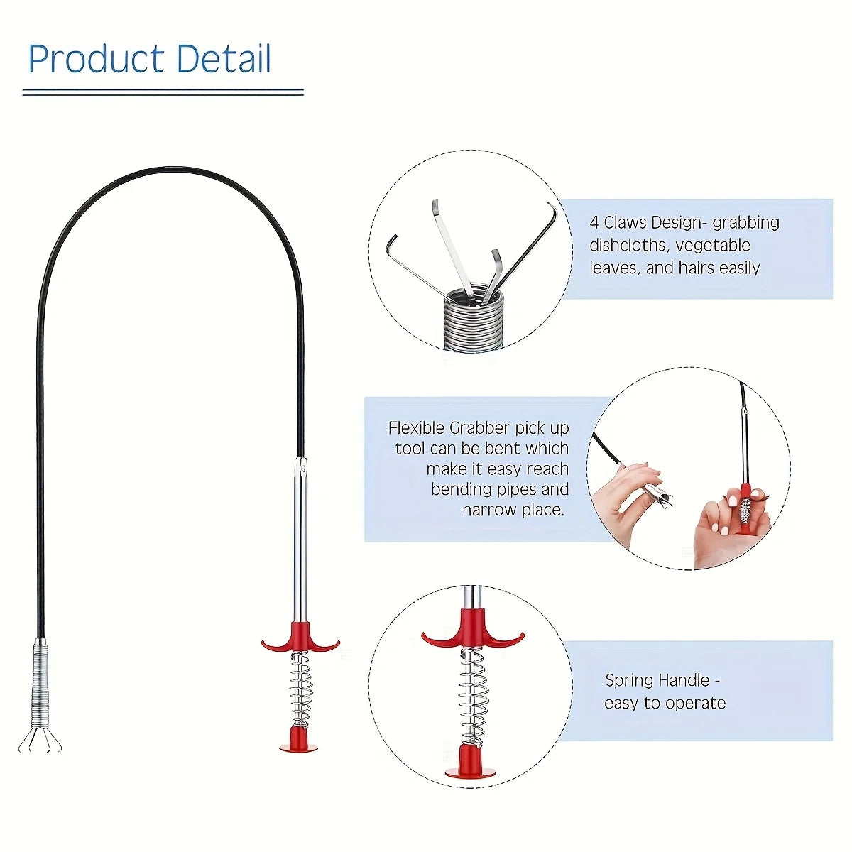 4pcs Telescopic Magnetic Pick Up Tool Set Inspection Mirror Flexible Spring Claw Grabber Magnet Stick Auto Mechanic Repair Tools