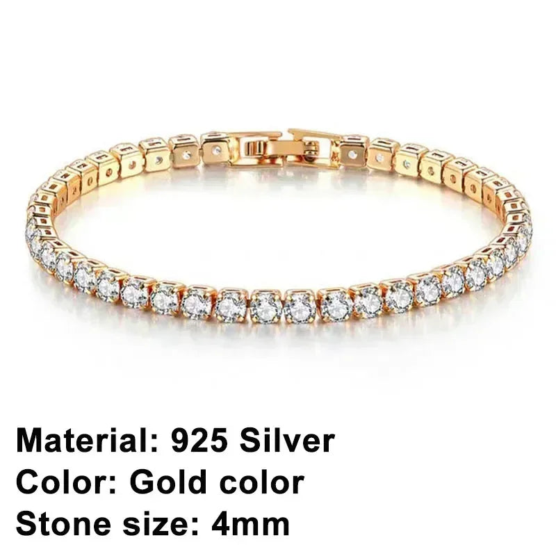 Classic 925 sterling silver sparkling zircon luxury bracelet women's dates birthdays fashion jewelry Valentine's Day gifts
