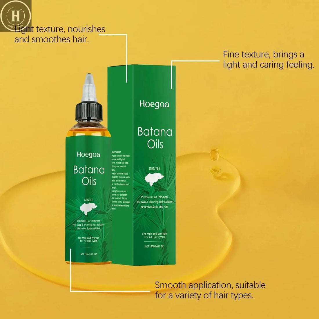 120ML Batana Hair Care Essential Oil Fast Growth Oil Hair Anti Hair Break Repair Damage Hair Dry Daily Hair Care Essential Oil HALALZEN