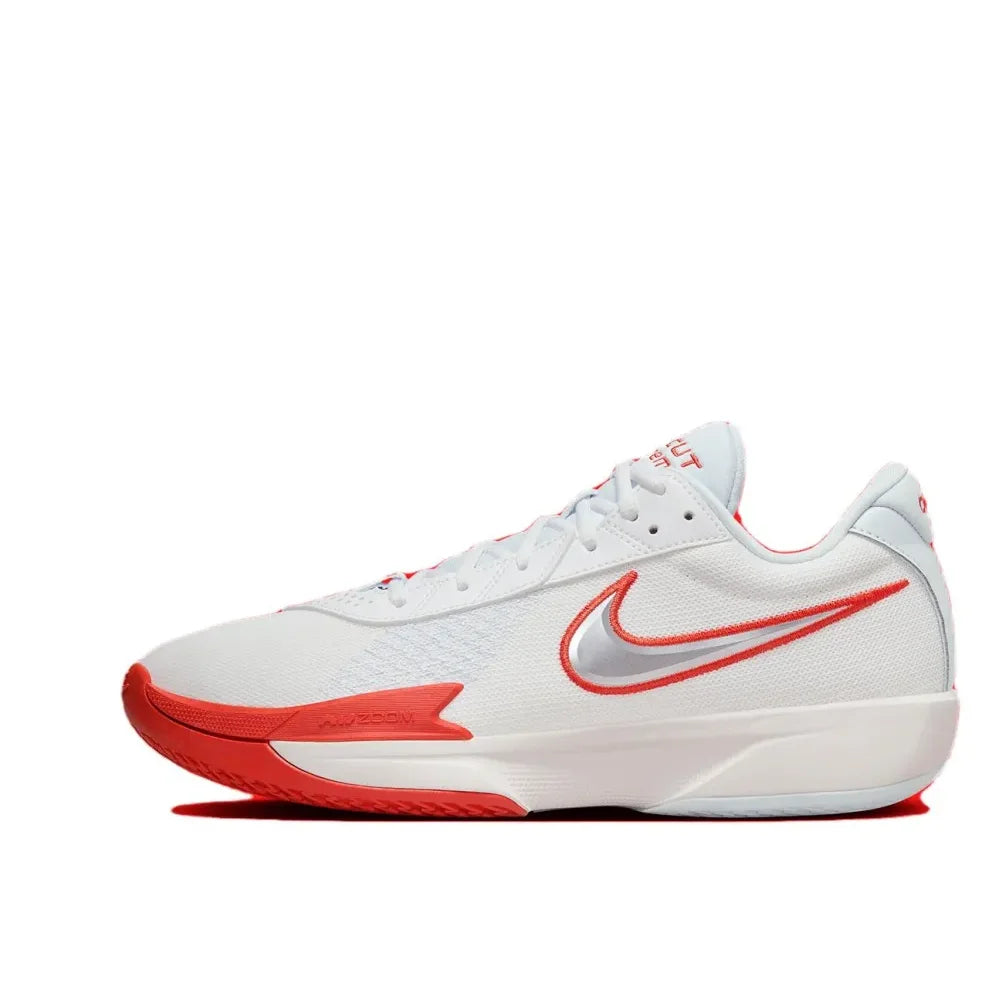 Nike Air Zoom G.T. Cut Academy Men's Low Top Basketball Shoes Comfortable Shock Absorbing Athletic Shoes Gray and White Colorway