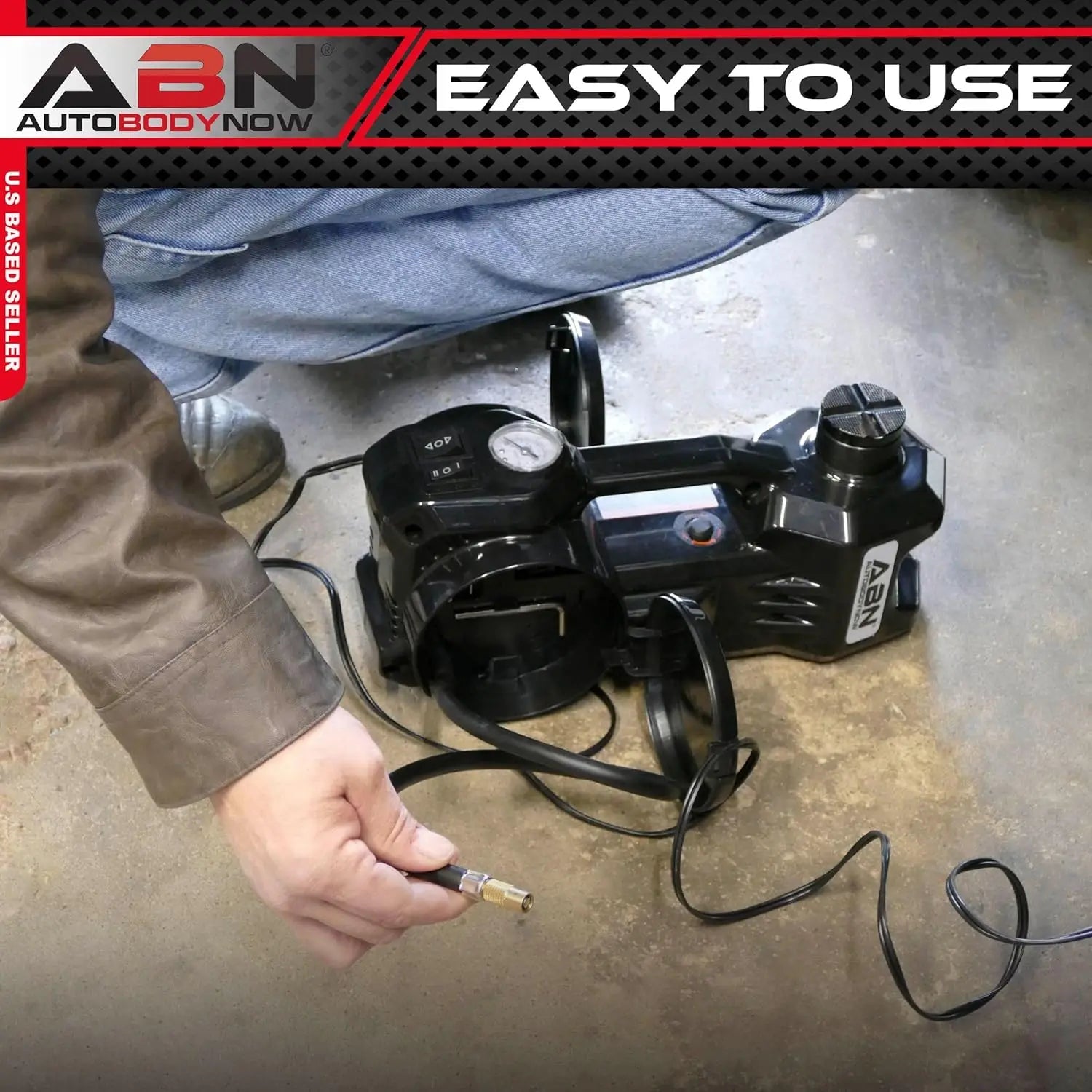 3-in-1 Electric 3-Ton Car Hydraulic Floor Jack with Tire Inflator and Impact Wrench for Roadside Emergencies