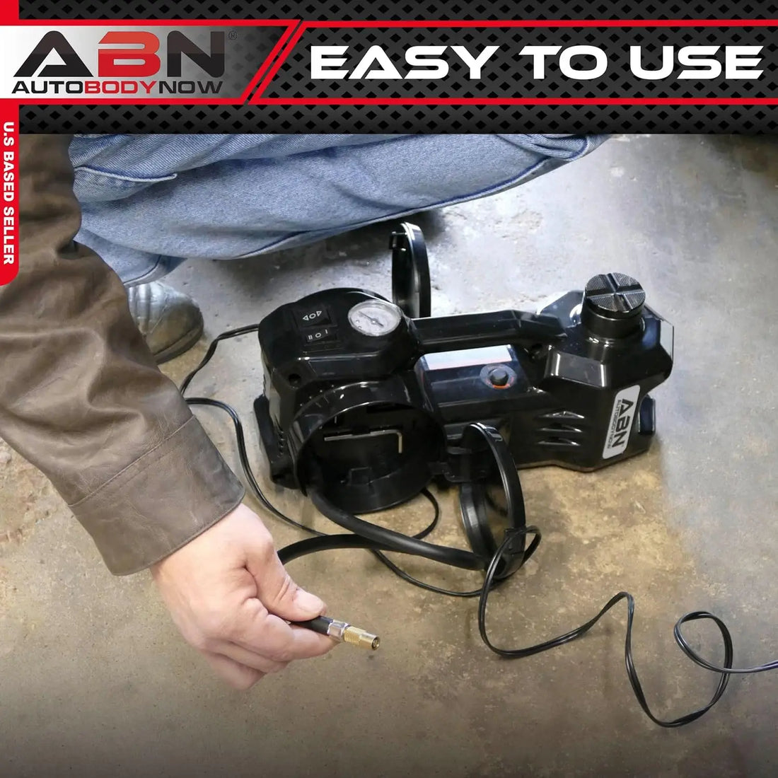 3-in-1 Electric 3-Ton Car Hydraulic Floor Jack with Tire Inflator and Impact Wrench for Roadside Emergencies