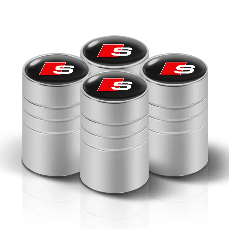 Car Tire Valve caps Emblem metal Cap Case For Audi sline S3 S4 TT Q2 Q3 Q5 Q7 Q8 A3 A4 A5 A6 A7 R8 B5 B6 accessories Car Styling