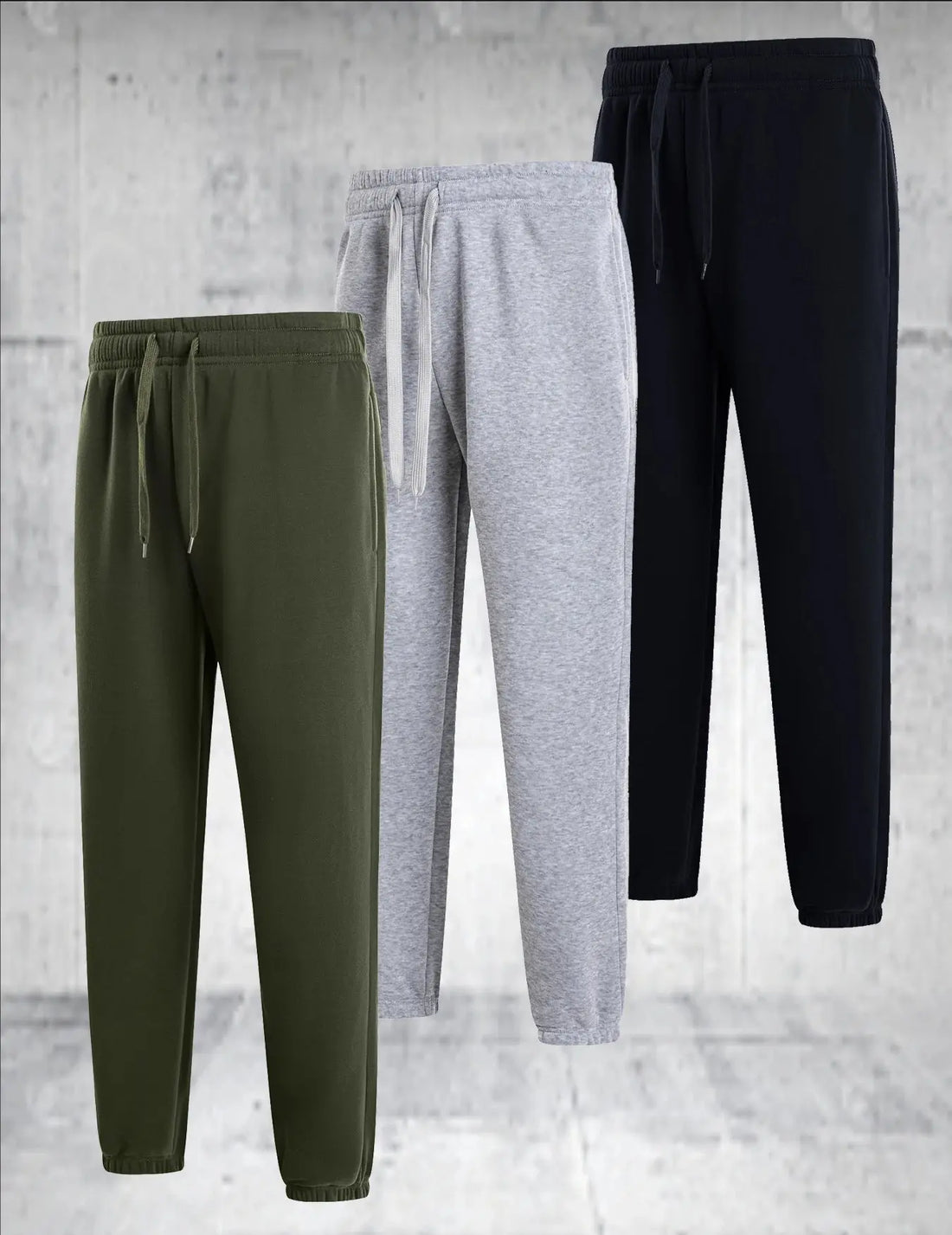 3 pieces of men's solid color casual sports pants - breathable lightweight suitable for daily wear Halalzen UK