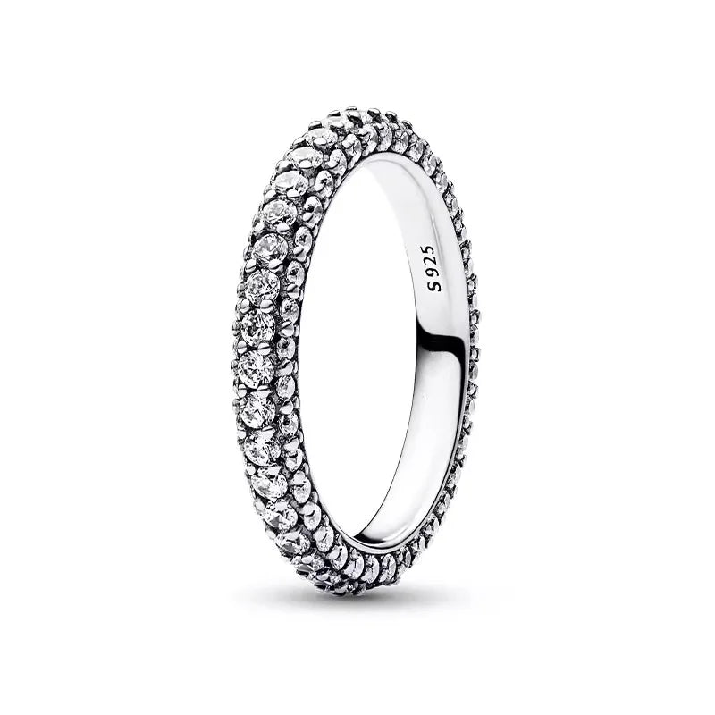 Hot Selling 925 Sterling Silver Classic Square Heart-shaped Crown Ring Exquisite Women's Jewelry Anniversary Surprise Gifts