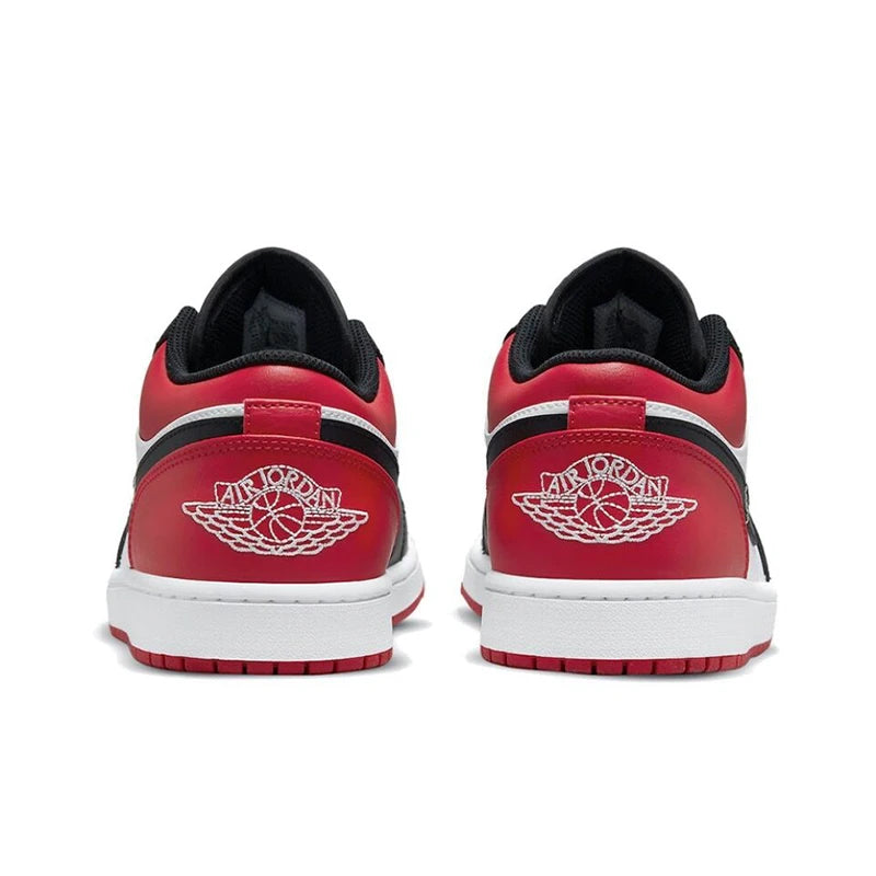 Original Air Jordan 1 Low "Bred Toe" For Men's Classic Retro Basketball Street Casual Sneakers Shoes