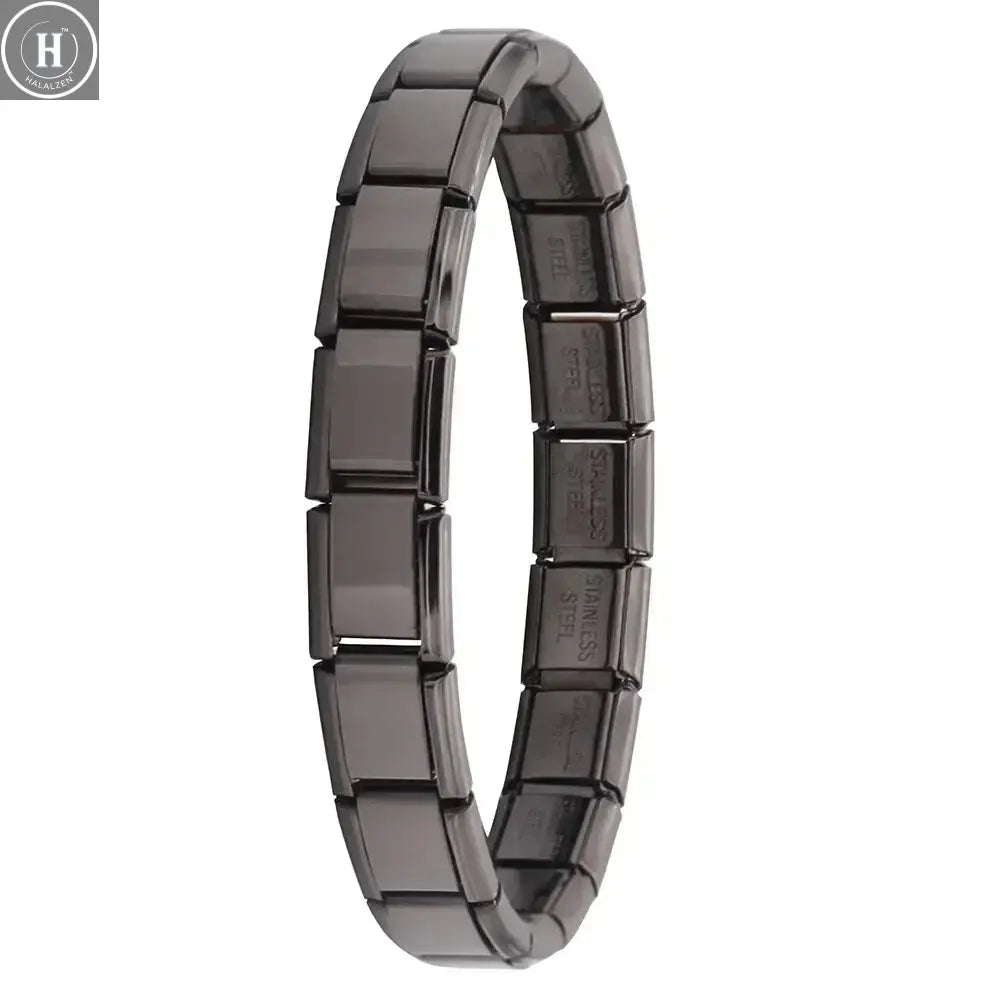 Hapiship New Women's Jewelry 9mm Width Italian Elastic Charm Bracelet Fashion Stainless Steel Bangle ST- HALALZEN