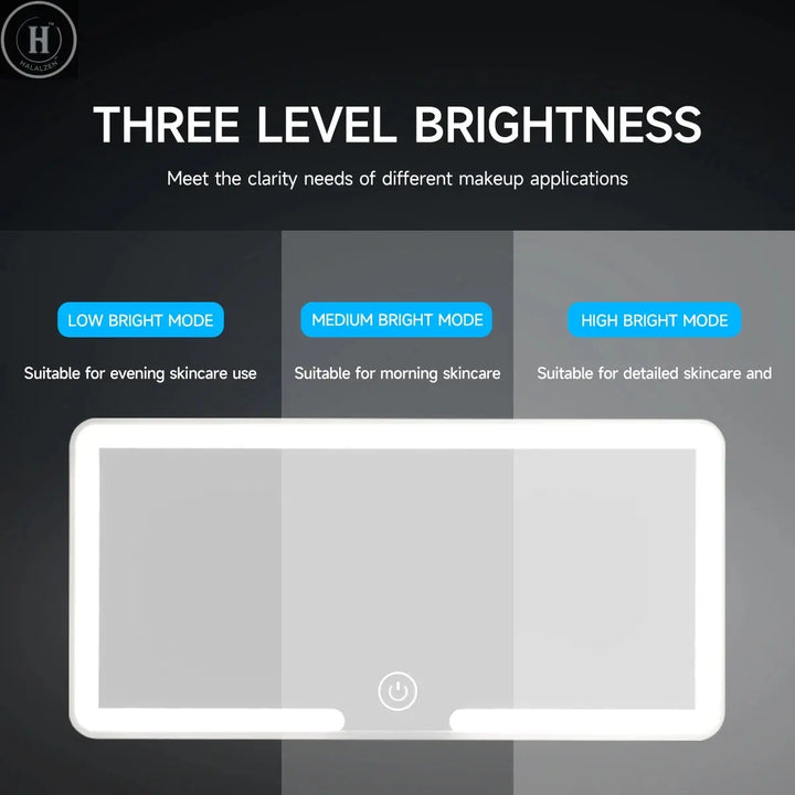 Fccemc Car Sun Visor Makeup Mirror LED Touch Screen Adjustable Brightness Auto Interior Makeup HD Mirror Charging Vanity Mirror HALALZEN