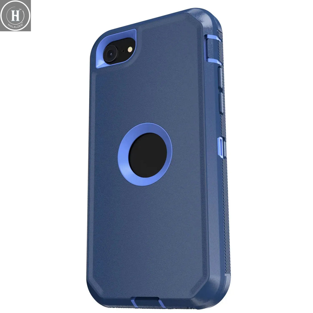 Blue Phone Case For iPhone SE 3rd (2022) For iPhone SE 2nd (2020) Heavy Duty Shockproof Rugged 3-Layers Hard Cover Halalzen UK