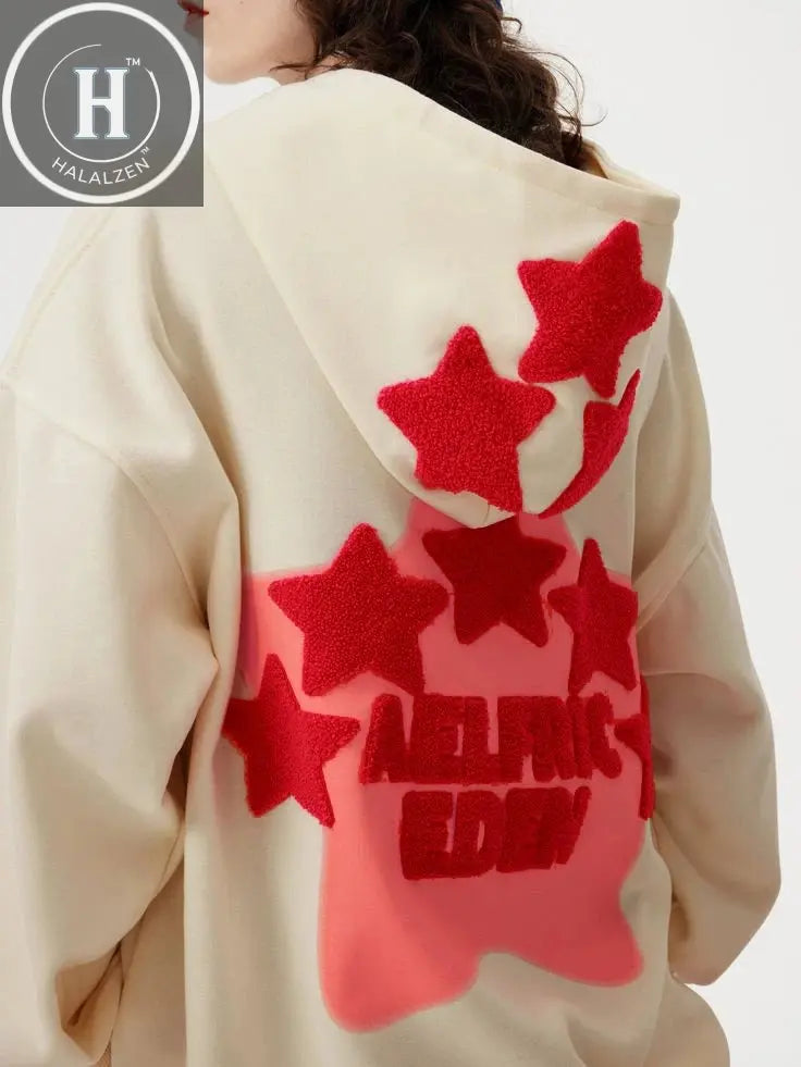 2024 Fall hip hop street graffiti hoodie women's retro casual sports baggy hoodie HALALZEN